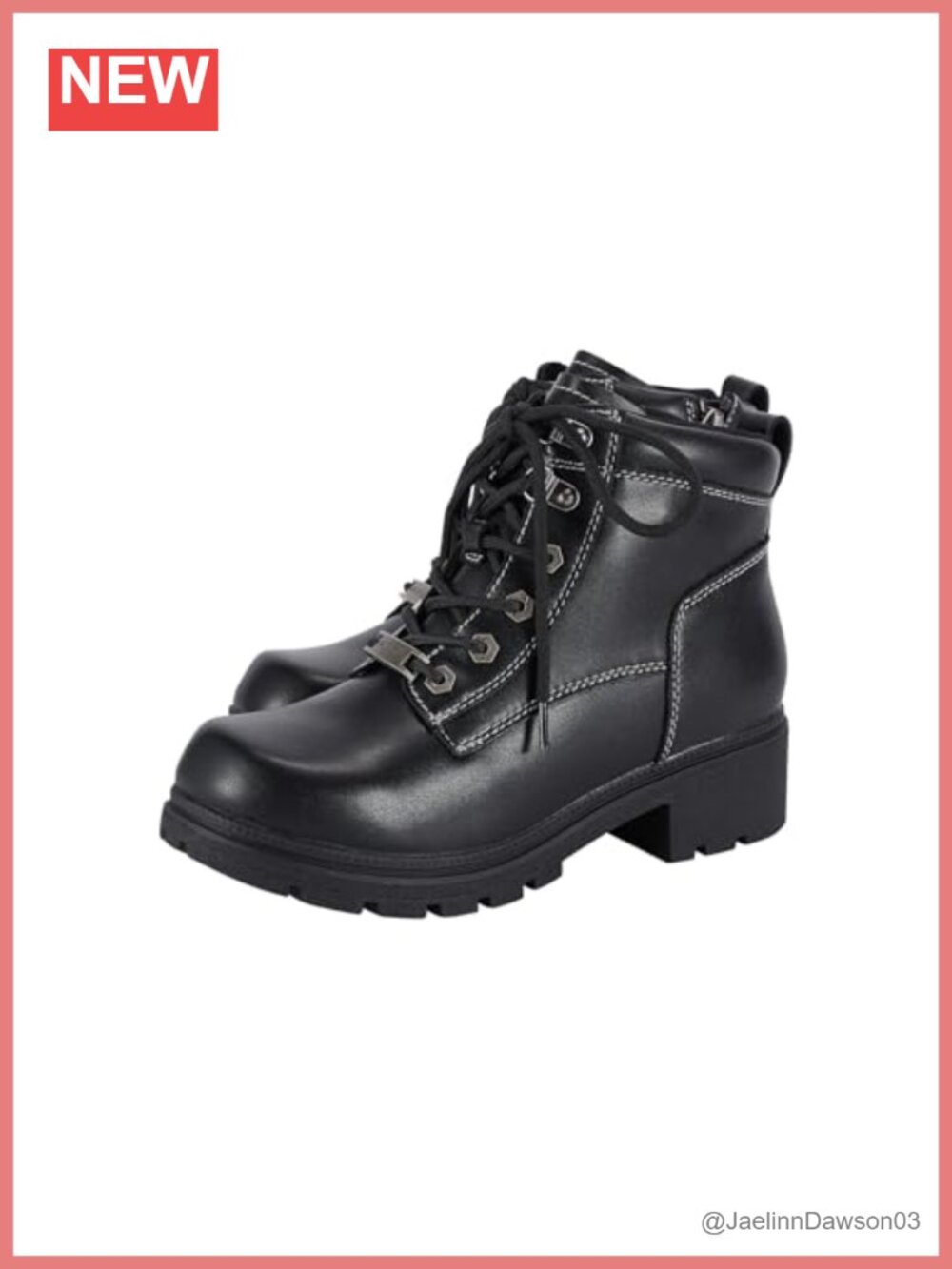 Women's PU Leather Motorcycle Boots Ankle Bootie Waterproof Side Zipper